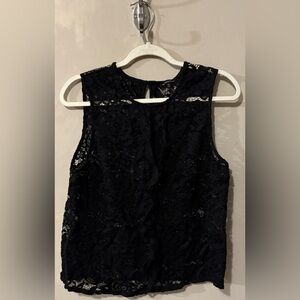 Black Lace Sleeveless Top